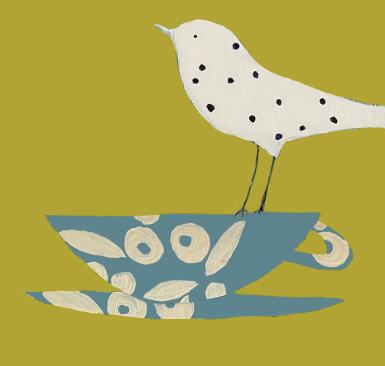 Bird Teacup Birthday Card