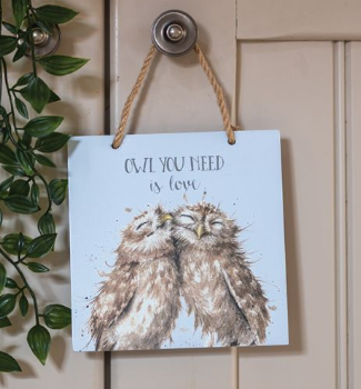 'OWL YOU NEED IS LOVE' WOODEN PLAQUE