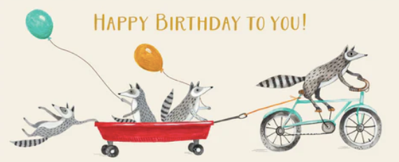 Happy Birthday Raccoons Card