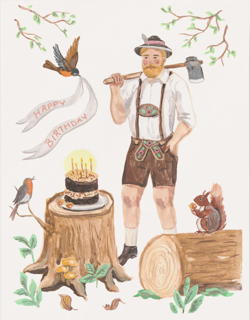 Ingrid Press- Woodsman Birthday Card