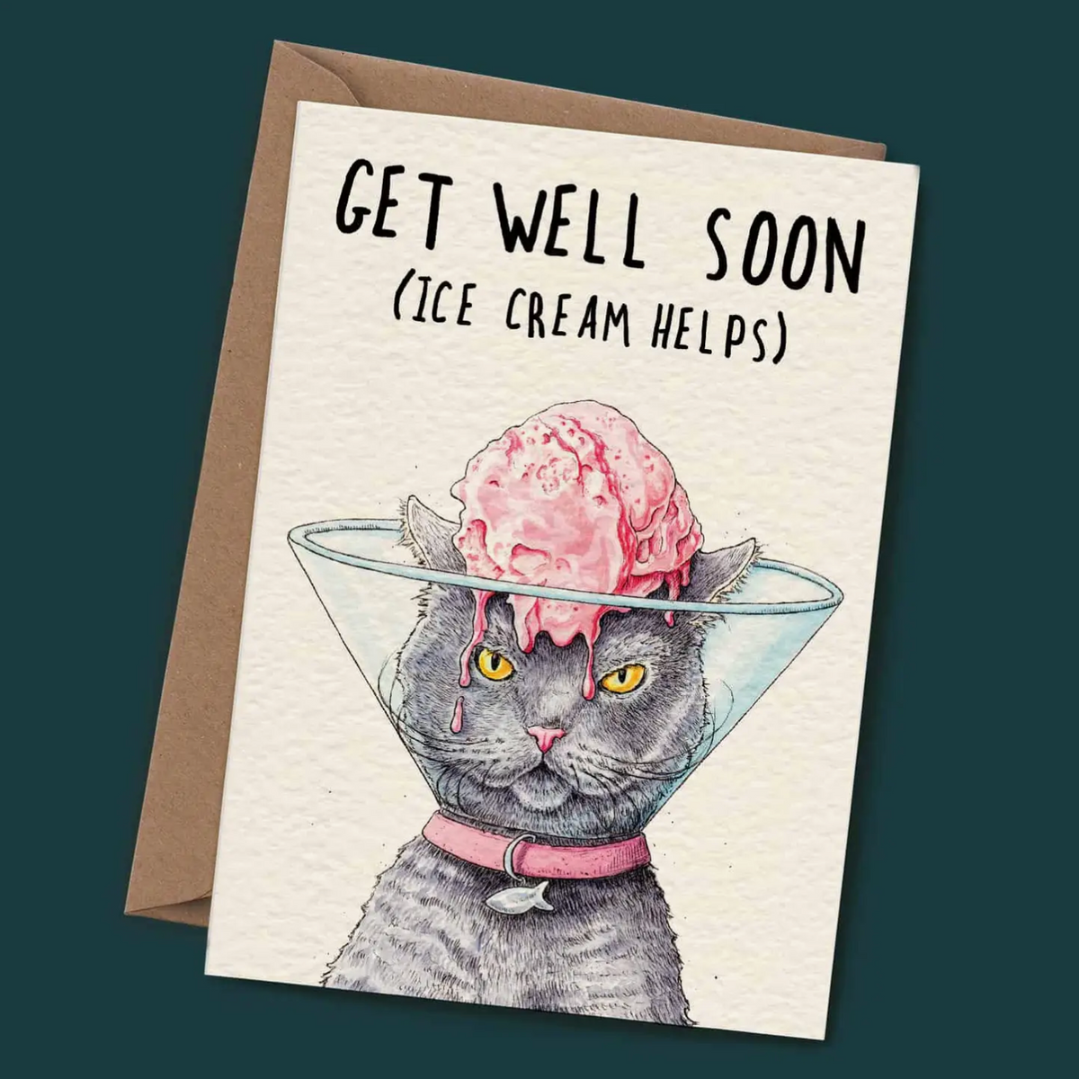 Get Well Soon - cat cone