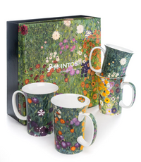 McIntosh Mug- set of 4 Gustav Klimt Flower Garden