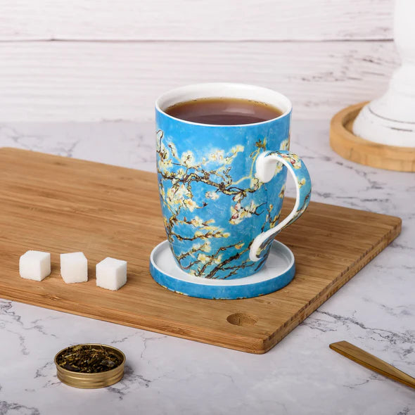 McIntosh Tea Mug w/ Infuser and Lid - Van Gogh Almond Blossom