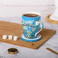 McIntosh Tea Mug w/ Infuser and Lid - Van Gogh Almond Blossom