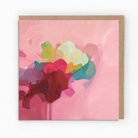 Susannah Bleasby Art - Dusty Rose Abstract Art Card | Abstract Art Greeting Card