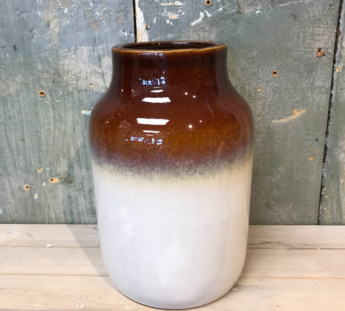 Dark cream pottery vase