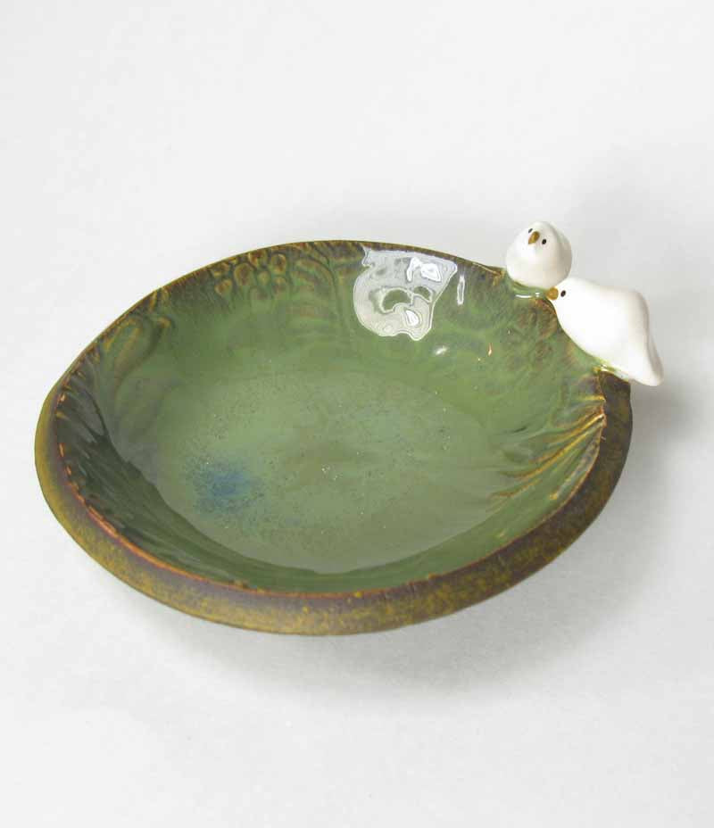 Ceramic Bird Bowl in Assorted Colours