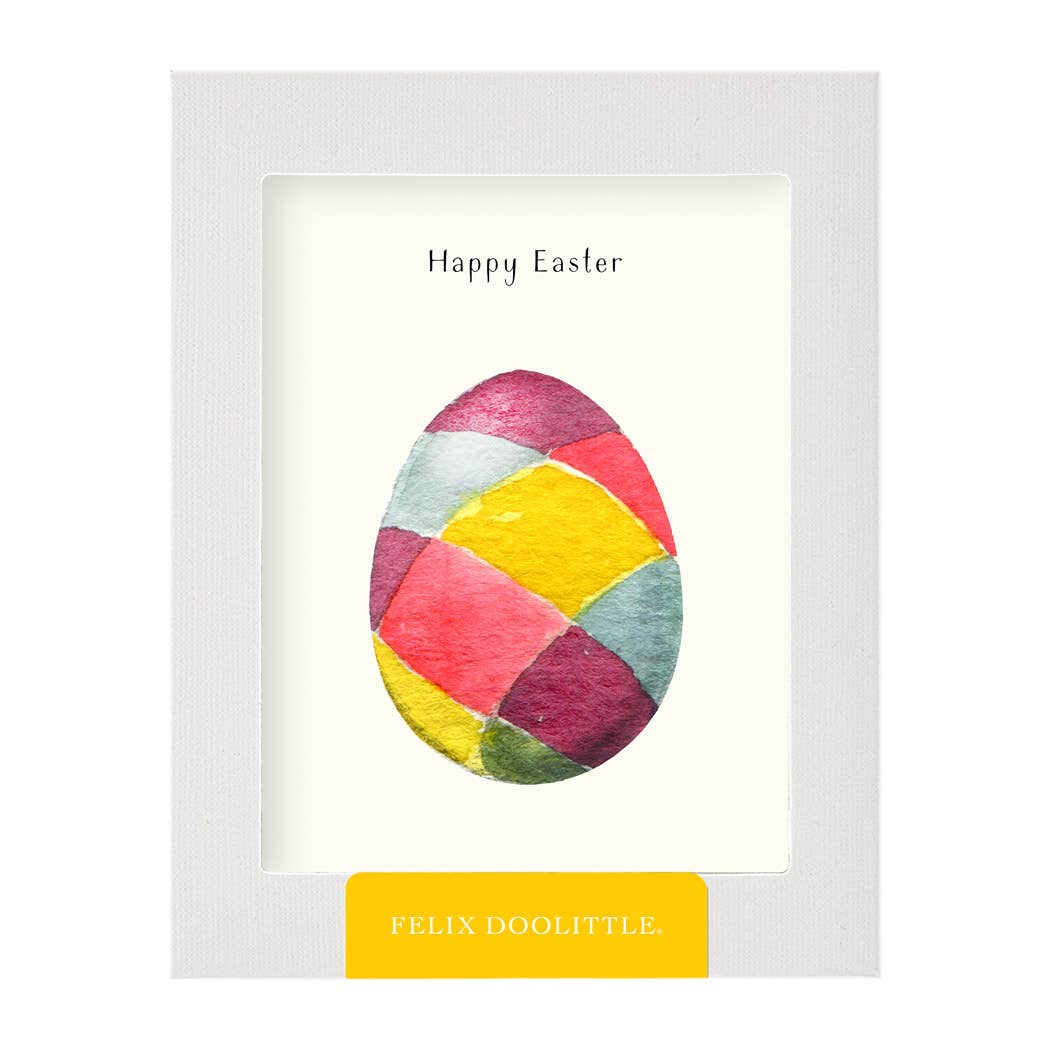 Felix Doolittle - Plaid Easter Egg - Easter Card - Boxed