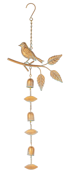 Gold Bird on Branch Windchime/Rain Chain