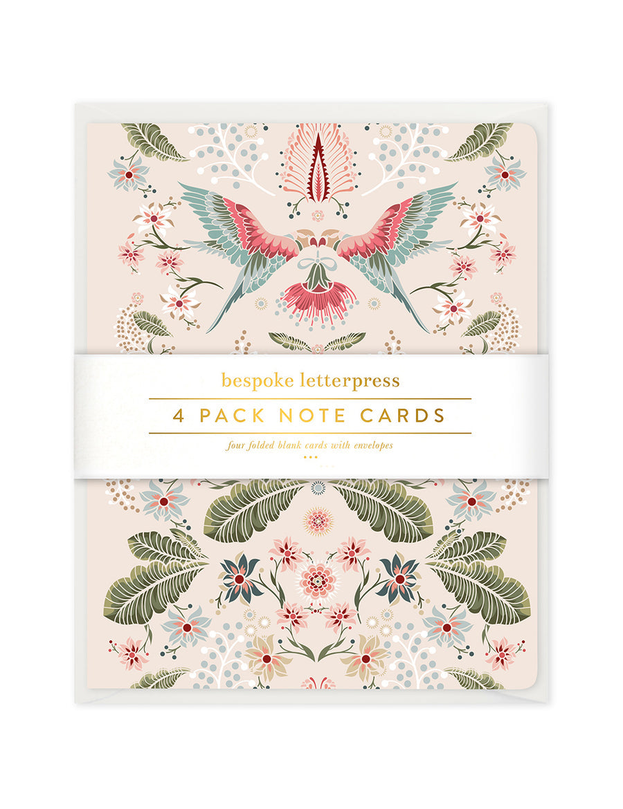 Kaleidoflora Cream 4 Pack Card Set