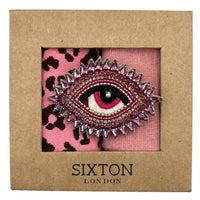 Sixton London - Pink mix duo sock box with rose eye brooch