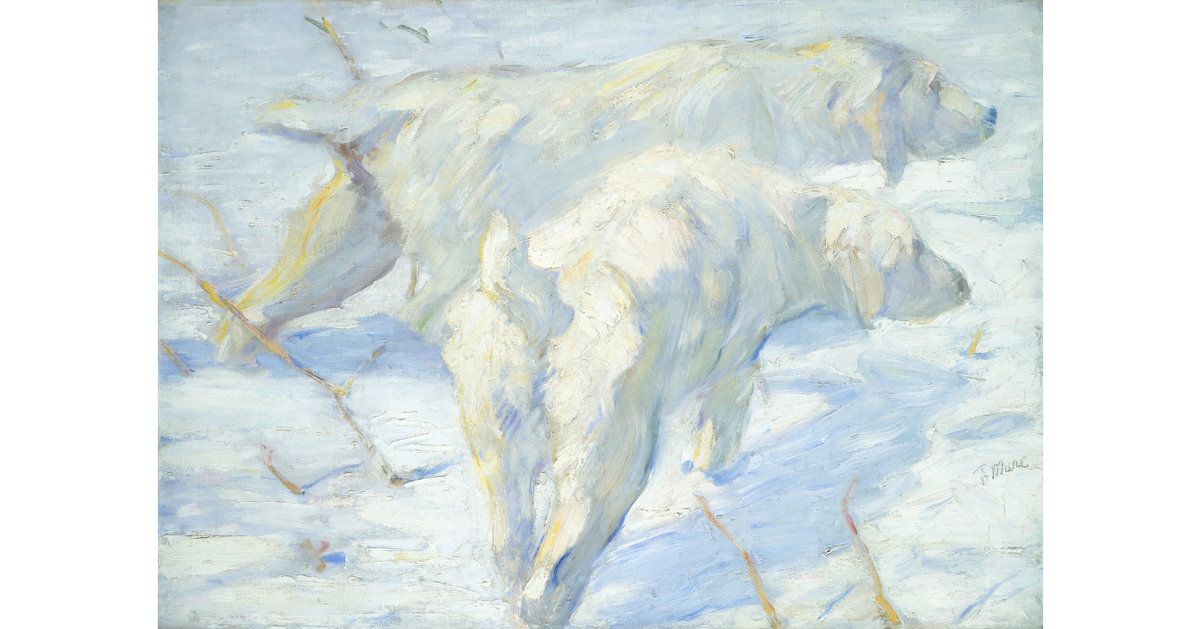 Franz Marc Card- Siberian Dogs In The Snow