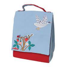 Swan and Strawberries Embroidered Lunch Bag