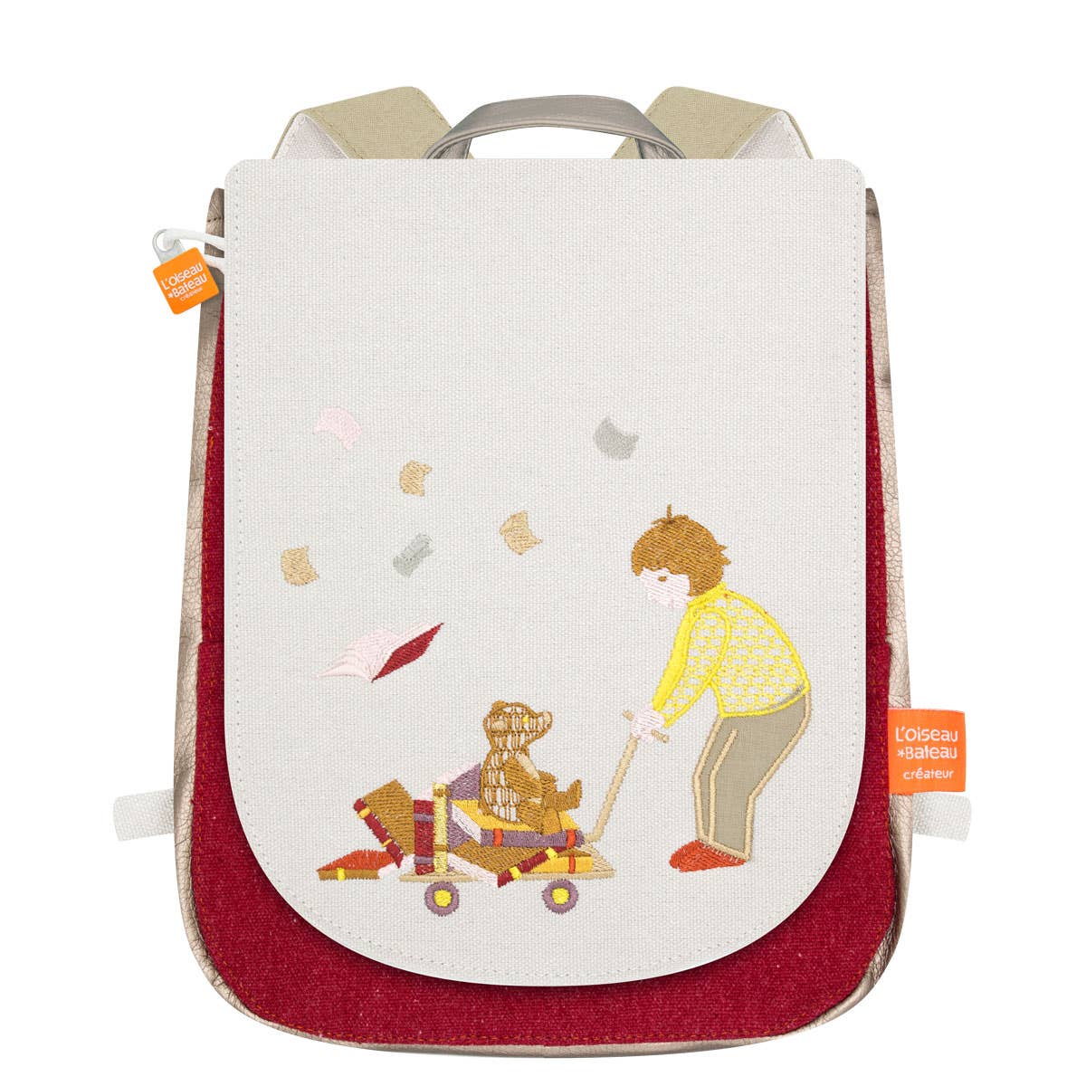 L'Oiseau Bateau - Children's backpack - The boy and the bear