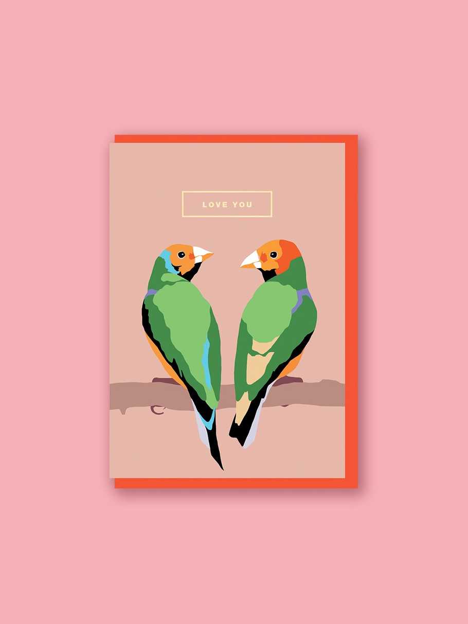 Emily Brooks Anniversary Card- Love You, Love Birds