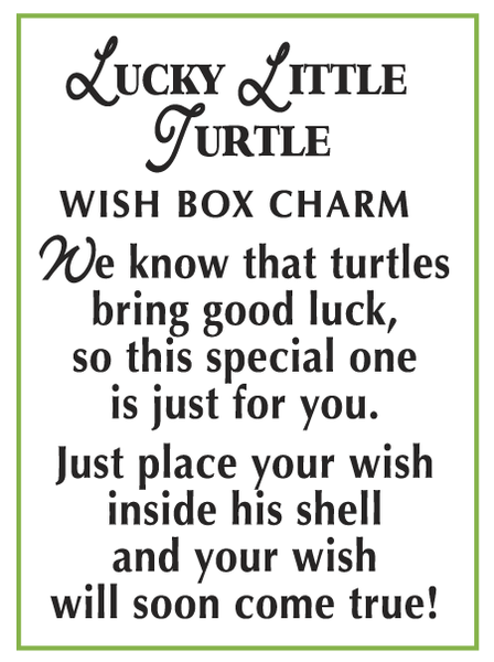 Lucky Little Turtle Wish Box Charm