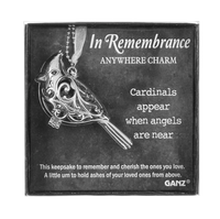 Cardinal Remembrance Charm with Mini Vial