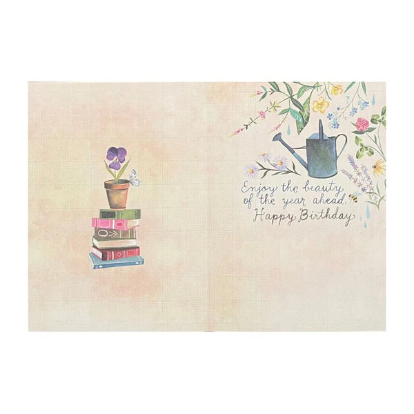 Garden & Library Birthday Card