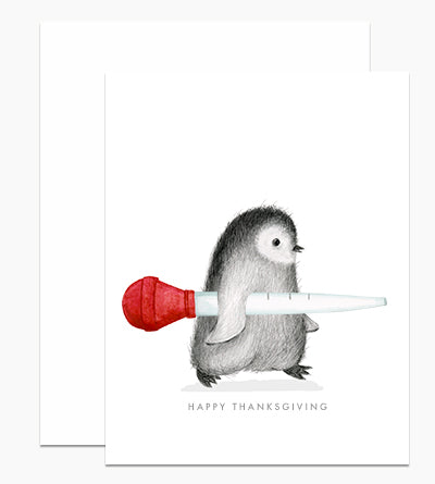 Happy Thanksgiving Penguin Card