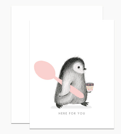 Sympathy Card- Here For You Penguin