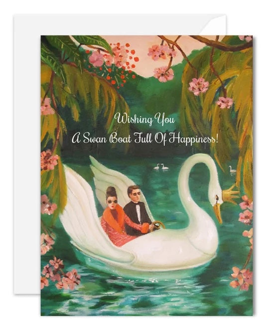 Anniversary Card: Wishing You A Swan Boat Full Of Happiness!
