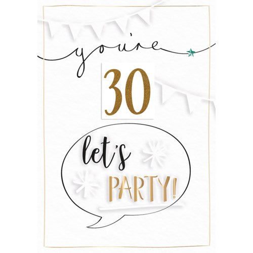 Birthday Card: You're 30 Let's Party