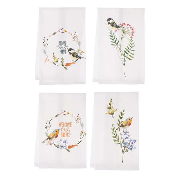 Wildflower & Bird Cotton Tea Towels